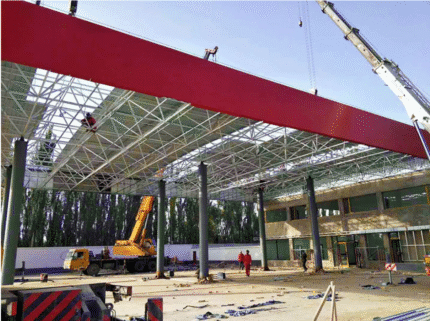 Gas station mesh ceiling