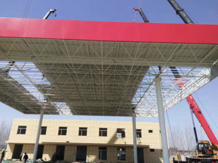 Gas station mesh ceiling